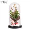 thumbnail image 2 of Cúpula de cristal Plantas navideñas Decoraciones navideñas Cúpula de cristal Rama de pino navideño con luces, 2 of 5