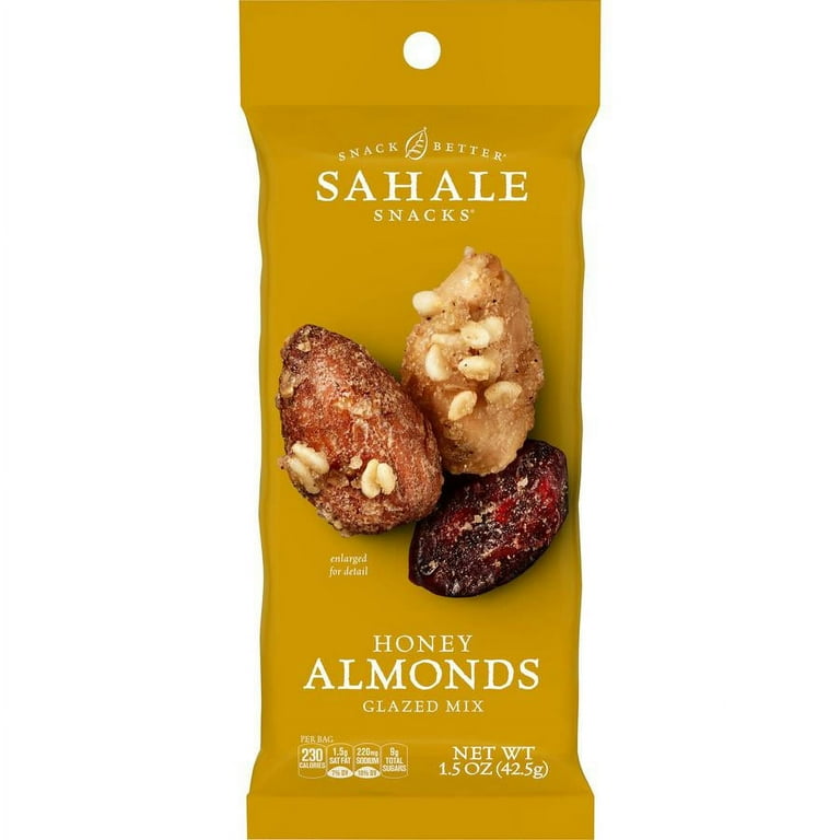 Sahale Snacks Honey Almonds Glazed Snack Mix - Non-GMO, Gluten-free - Honey, Almond, Vanilla - 1.50 oz - 18 / Carton Sahale Snacks Honey Almonds Glazed Snack Mix - Non-GMO, Gluten-free - Honey, Almond, Vanilla - 1.50 oz - 18 / Carton