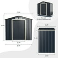 thumbnail image 3 of Costway Metal Storage Shed for Garden and Tools w/Sliding Double Lockable Doors, 3 of 8