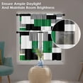 thumbnail image 5 of Green Kitchen Curtains Checkered Window Curtains and Valances Set of 3, Black Grey White Geometric Short Tier Curtain for Kitchen, Modern Abstract Small Kitchen Decor 52" x 24", 5 of 5