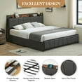 thumbnail image 4 of Kojooin Bed Frame with Built-in USB Charging Station & 2 Storage Drawers,Linen Upholstered Platform,Noise-Free Metal Support,No Box Spring Needed, Easy Assembly, 4 of 8