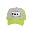 thumbnail image 1 of Gravity Threads LGBTQ+ Love Rainbow Heart Patch Trucker Hat - White/Neon Yellow, 1 of 2