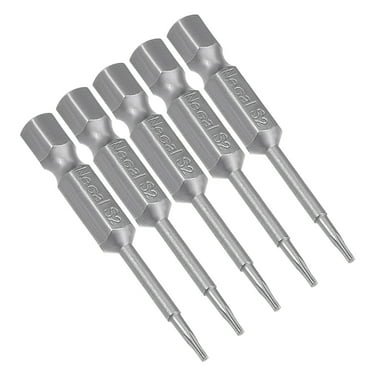 5Pcs 1/4" Hex Shank T5 Magnetic Security Torx Screwdriver Bits 50mm Length