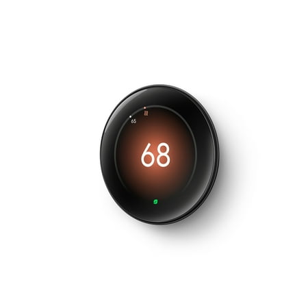 Google - Nest Learning Thermostat (4th gen) with Nest Temperature Sensor (2nd gen) - Polished Obsidian