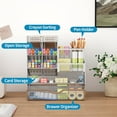thumbnail image 2 of Mesh Pen Holder for Desk, Pen Organizer with Drawer, Multi-Functional Pencil Organizer, Desk Organizers and Accessories for Office Art Supplies (Silver), 2 of 12
