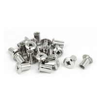 M6x12mm Metal  Head  Nuts Furniture Hardware Fittings 20pcs