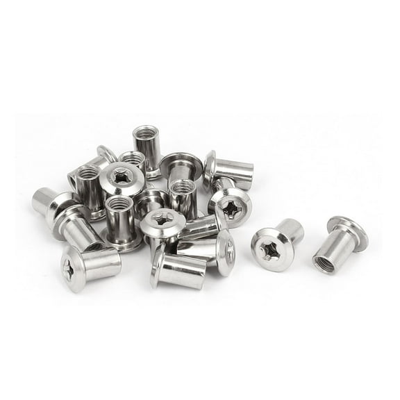 M6x12mm Metal  Head  Nuts Furniture Hardware Fittings 20pcs