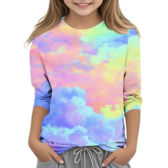 Girls' Tops, Tees & Blouses 10 Year Old Girl Clothes Teen Girls Shirts Kids White Tshirt Shirt Girls Fall 2024 Valentine's Day Shirt