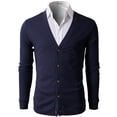 thumbnail image 2 of H2H Mens Casual Slim Fit Cardigans V-Neck Basic Designed Long Sleeve Button Down NAVY US XL/ASIA 2XL (CMOCAL012), 2 of 5