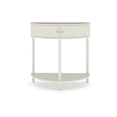 thumbnail image 5 of Hassch Half Moon Console Table with Storage Shelf and 2 Rattan Doors, 38 Inch Small Entryway Table for Living Room, Hallway, Easy Assembly, Cream White, 5 of 10
