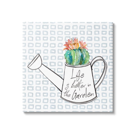 Stupell Industries Life's Better in Garden Phrase Graphic Art Gallery Wrapped Canvas Print Wall Art, Design by Lanie Loreth