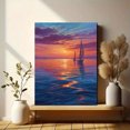 thumbnail image 6 of Moonlit Sailboat Ocean Canvas Print Wall Art, Night Seascape Decor for Living Room Bedroom Hotel Hallway Office, 6 of 8