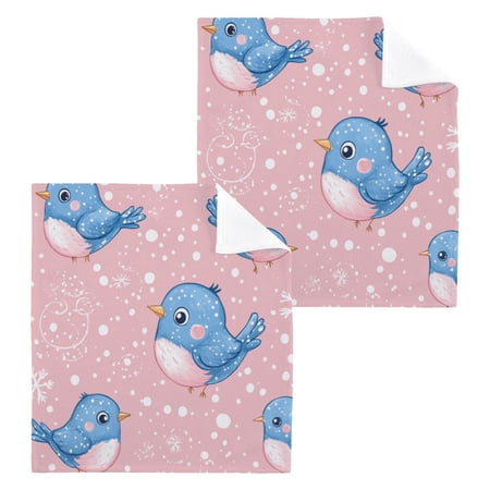 BZSMCE Towel Cotton Face Towel Soft Hand Towels Fashion Whimsical Winter Blues Pattern