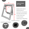 thumbnail image 5 of Magnetic Chalkboard A-Frame Sign: 24x30 Metal Sidewalk Display (Black Frame/18x18 Black Board), 5 of 7