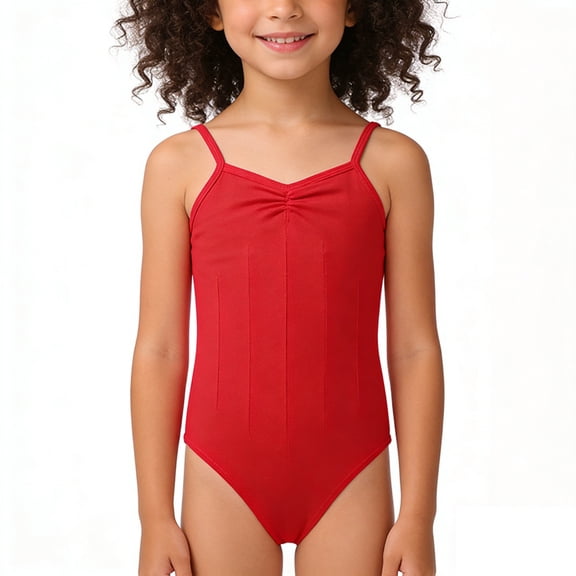 CAIVO Girls Backless Tank Leotard For Ballet Dance Performance Gymnastics Practice And Exam Stretchable Comfort Fit Sleeveless Lovely Kids Onesie