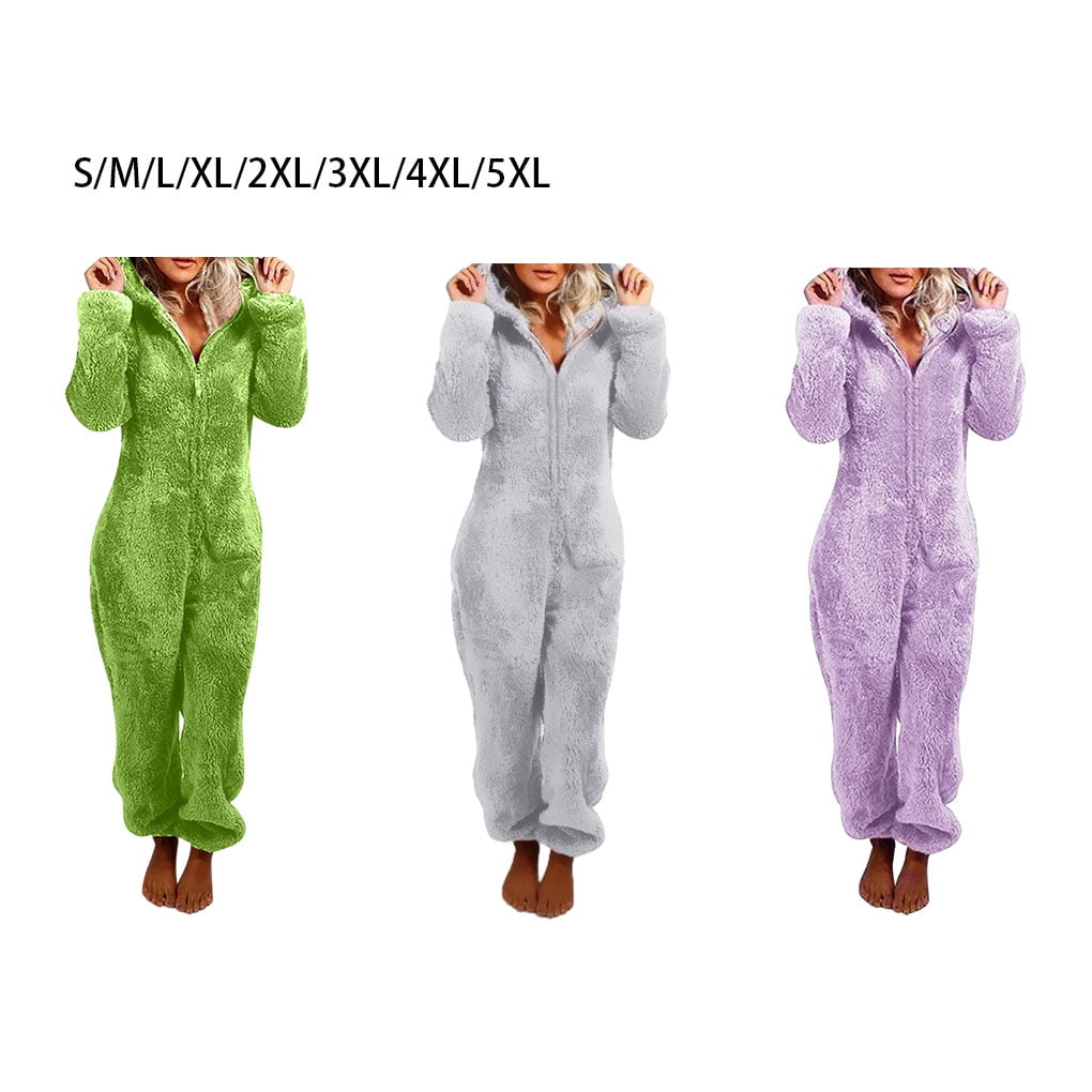 tredstone Women S Zipper Fluffy Fleece Pajamas Soft And Cozy Breathable Zipper Fluffy Fleece Pajamas For Women purple M Walmart