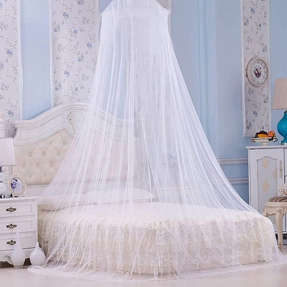 Bed Canopy for Single to King Size Beds, Home & Travel (White)