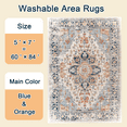 thumbnail image 4 of Gyugmhao 5'x7' Boho Area Rug,Machine Washable Non-Slip Low-Pile Carpet for Living Room & Office, 4 of 10