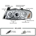 thumbnail image 3 of Spec-D Tuning Halo Projector Headlights Chrome Compatible with 2004-2006 Nissan Sentra, Left + Right Pair Headlamps Assembly, 3 of 5