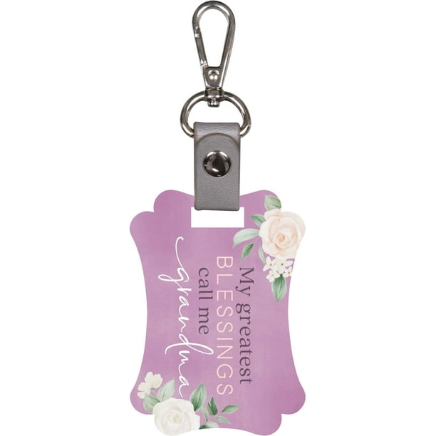 Blessings Call Me Grandma Floral Purple 3 5 X 2 5 Wood And Metal Key Chain Walmart Com Walmart Com