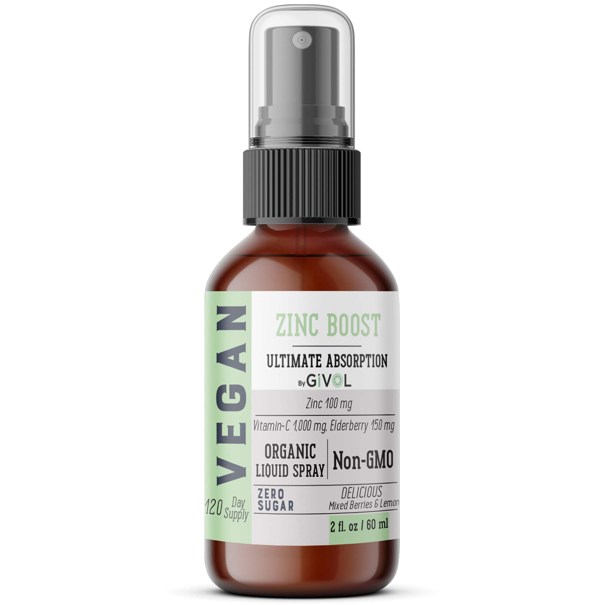 GIVOL Organic ZINC Boost Mist 100mg (Extra Strength) Liquid Spray for
