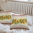 thumbnail image 6 of Farmhouse Sunflower Throw Pillow Covers 26x26 Inch Set of 2, Beige Brown Vintage Floral Botanical Waterproof Outdoor Pillow Covers, Decorative Cushion Pillowcases for Couch, Sofa, Bed, Garden, Patio, 6 of 9