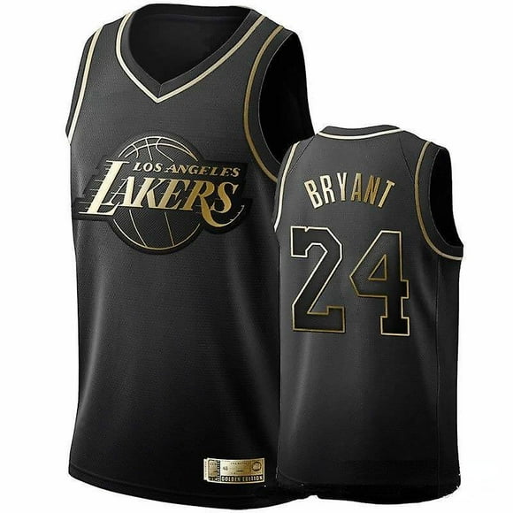 Kobe Bryant jersey no. 24 black and gold embroidered vest NBA jersey set XXL