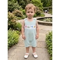 thumbnail image 5 of BemeyourBBs Newborn Baby Boy Summer Clothes Fishing Outfit Smocked Gingham Romper Overalls Shorts 0 3 6 12 18 Months Marine Life Embroidered Sleeveless One Piece Plaid Casual Jumpsuit, 5 of 9