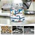 thumbnail image 6 of Yayeee Ashtray with Lid for Cigarette Smokeless Stainless Steel Home Ash Holder, Dark Blue Hand Drawn Sailboats, 6 of 7