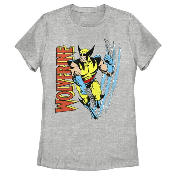 Women's Marvel X-Men Wolverine Slash  Graphic Tee Athletic Heather Medium