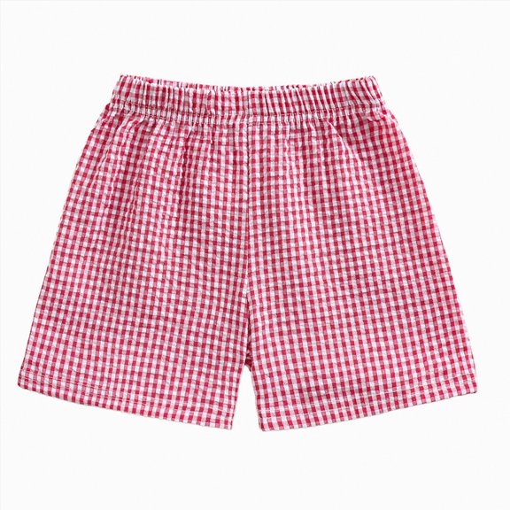 Toddler Boy Girl Plaid Shorts Casual Summer Gingham Shorts Elastic Waist Beach Shorts Bottoms Boxers Streetwear