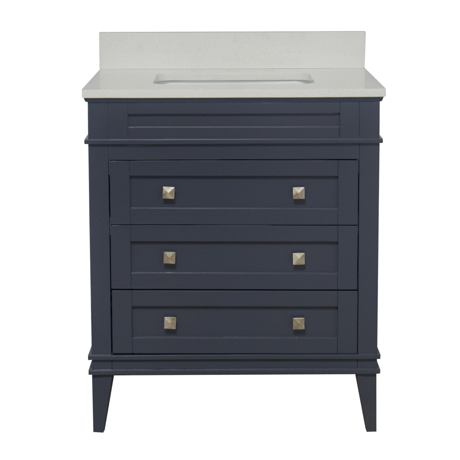 Eleanor 30" Bathroom Vanity with Marine Gray Cabinet and Quartz Top