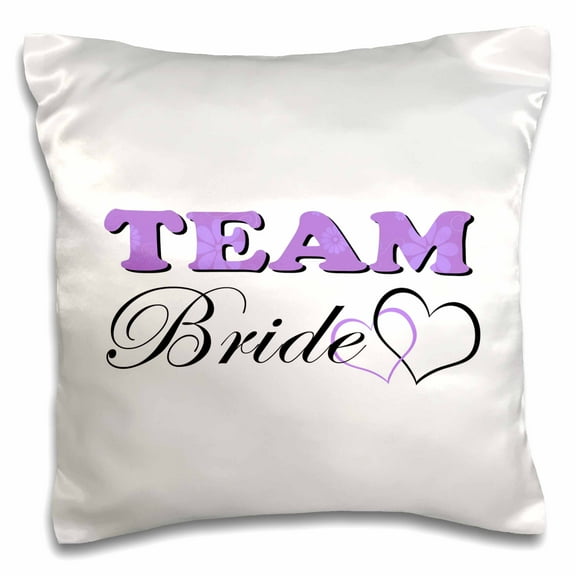 3dRose, Wedding Party - Team Bride - Purple, 16x16 inch Pillow Case