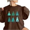 thumbnail image 4 of Jienlioq Hauts pour Femmes Mode Tendance Manches Longues Col Rond T-Shirt Imprimé Blouse Ample Chandails en Molleton Sans Capuche Cyberlundi, 4 of 4
