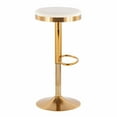 thumbnail image 3 of Lumisource Dakota Contemporary Upholstered Adjustable Barstool in Gold Steel and Cream Velvet - Set of 2, 3 of 8