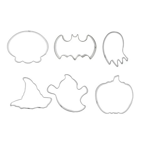 

AOOOWER 6 Pcs Halloween Pumpkin Ghost Cookie Molds Set Sweet Baking Stainless Steel