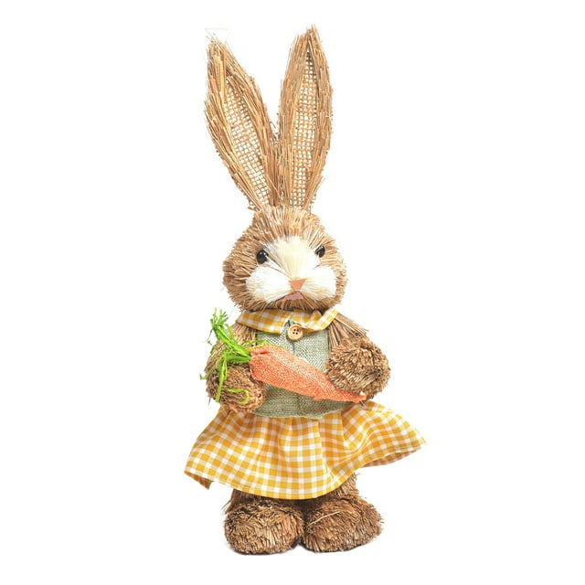 Xihbxyly Artículos Por Menos de $10 Conejito de Pascua de Simulación, Decoración de Jardín para El Hogar, Conejito de Paja Creativo