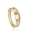 thumbnail image 2 of 2 TCW Solid 18 Kt Yellow Gold SI Clarity HI Color Diamond Marquise Flower Bangle/Bracelet, 2 of 3