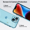 thumbnail image 3 of Designed for iPhone 14 Plus Case with Strap Stand Love Hearts Design for Women Girl Men,Plating with Wristband Kickstand Camera Lens Protection Bumper for iPhone 14 Plus 6.7"-Blue, 3 of 12
