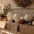 thumbnail image 4 of 7 Pack White Faux Pumpkins for Fall Decor Artificial Pumpkins for Outdoor Porch Indoor Halloween Home Decor, 4 of 4