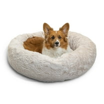 Best Friends by Sheri The Original Calming Donut Dog and Cat Bed in Lux Fur Oyster, Medium 30x30"