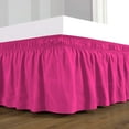 thumbnail image 2 of D.N.G. BEDDINGS 1 Piece Wrap Around Bed Skirt, 21 Inch Deep Pocket, 800 Thread Cotton 100% Egyptian Cotton, King Size (76" x 80") Inch, Solid Hot Pink, 2 of 3