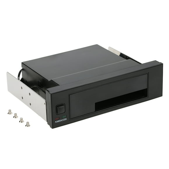 Internal Single Bay Mobile Rack Enclosure with LED Indicator Light Support Hot-swap for 2.5/3.5inches SATA HDD SSD Fit PC 5.25'' Bay