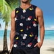 thumbnail image 2 of Summer Men's Solid Color Printed Sweat-absorbing Breathable Shoulder Expanding Sleeveless Vest L, 2 of 5