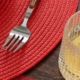 thumbnail image 4 of Round Braided Placemats Set of 6 Table Mats for Dining Tables Woven Washable Non-Slip Place mats 15 inch for Fall Decor(Orange,6pcs), 4 of 6