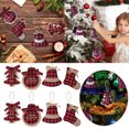 thumbnail image 2 of Mini Bas de Noël Rouges Ensembles Suspendus Ornements d'Arbre de Noël Perles en Bois Guirlande de Noël Décorations Suspendues de Pâques Miniatures Œufs Lustre Ornement Décorations de Vacances, 2 of 4