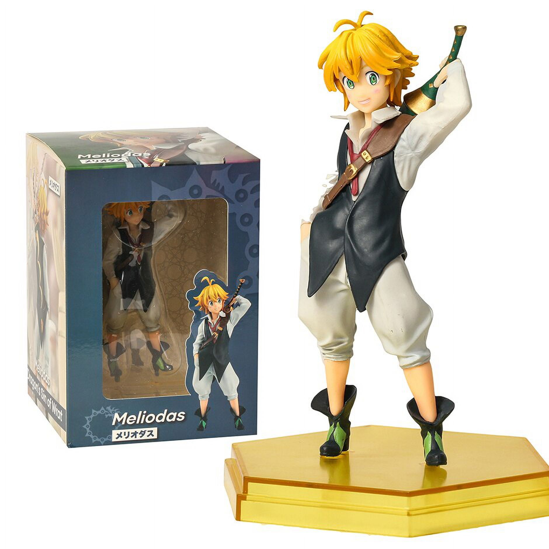 FIGURAS DE ANIME LOS SIETE PECADOS CAPITALES | SET DE 2 MODELOS MELIODAS Y KING DE PVC | ESTATUAS COLECCIONABLES PARA DECORACIÓN DE HABITACIÓN