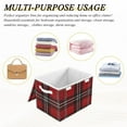 thumbnail image 7 of Red Black Tartan Plaids Fabric Texture Foldable Storage Bin with Lid and Handle Collapsible Storage Box 16.5 x 12.6 x 11.8 inches, 7 of 7