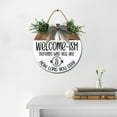thumbnail image 2 of Welcome - Ish Sign for Front Door Decorations, Rustic Round Wood Holiday Sign, Front Door Wreath Burlap Wooden Hanging Signs for Outdoor Farmhouse Porch Home Christmas Holiday Decor, 2 of 5