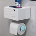 thumbnail image 4 of Caja de pañuelos Caja de papel higiénico Caja de almacenamiento de papel de baño Soporte de papel higiénico Estante montado en la pared, 4 of 5